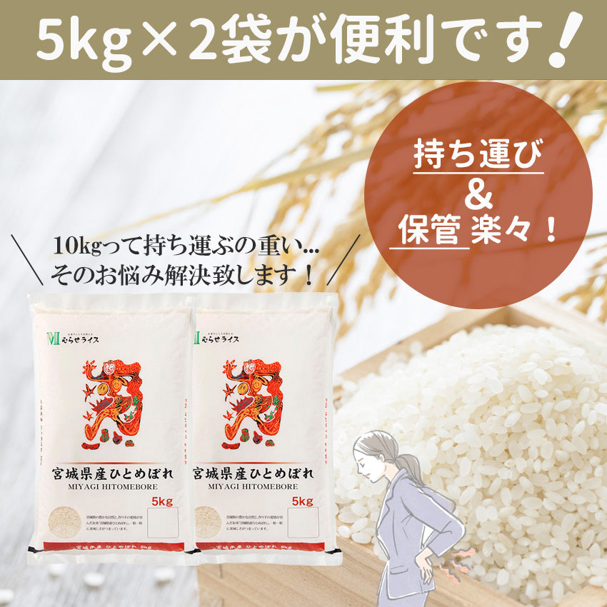 ごはん　宮城県産　10kg　米　令和4年　(5kg×2)　お米　工場直送【常温】（go-mur-010）　新米】無洗米　ごちそう政宗　ひとめぼれ　–